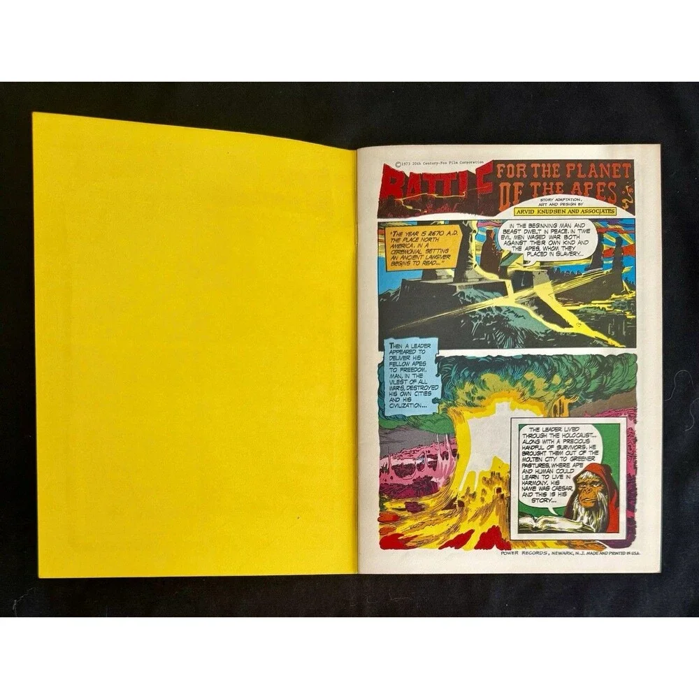 Battle For The Planet of the Apes Book & Record Vintage 1974 Near Perfect Condit